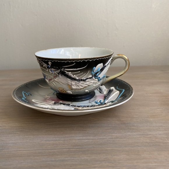 Kitchen Oriental Dragon Teacup Japanese Hand Painted Tea Cup And